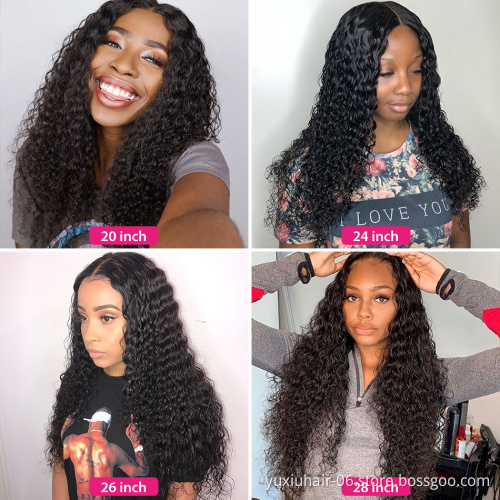Wholesale Vendors Raw Virgin Peruvian Deep wave Curly Unprocessed  Human Hair Bundles Weave Double Drawn Hair Extension